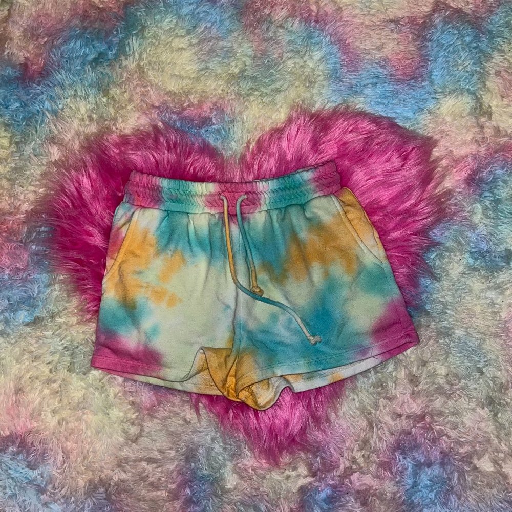 Fashion Nova Rainbow Tie Dye Cotton Shorts size small